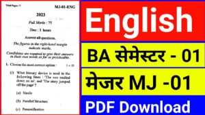 BA 1st Year Question Paper 2024 pdf